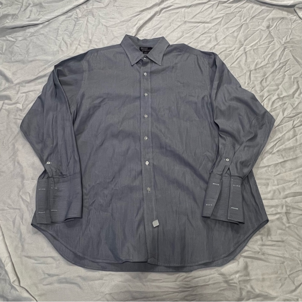 Polo Ralph Lauren Purple Label Mens 17.5x34 French Cuff Sea Island Cotton